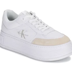 Best Calvin Klein Jeans - BOLD PLATF LOW LACE MIX ML BTW Blanc