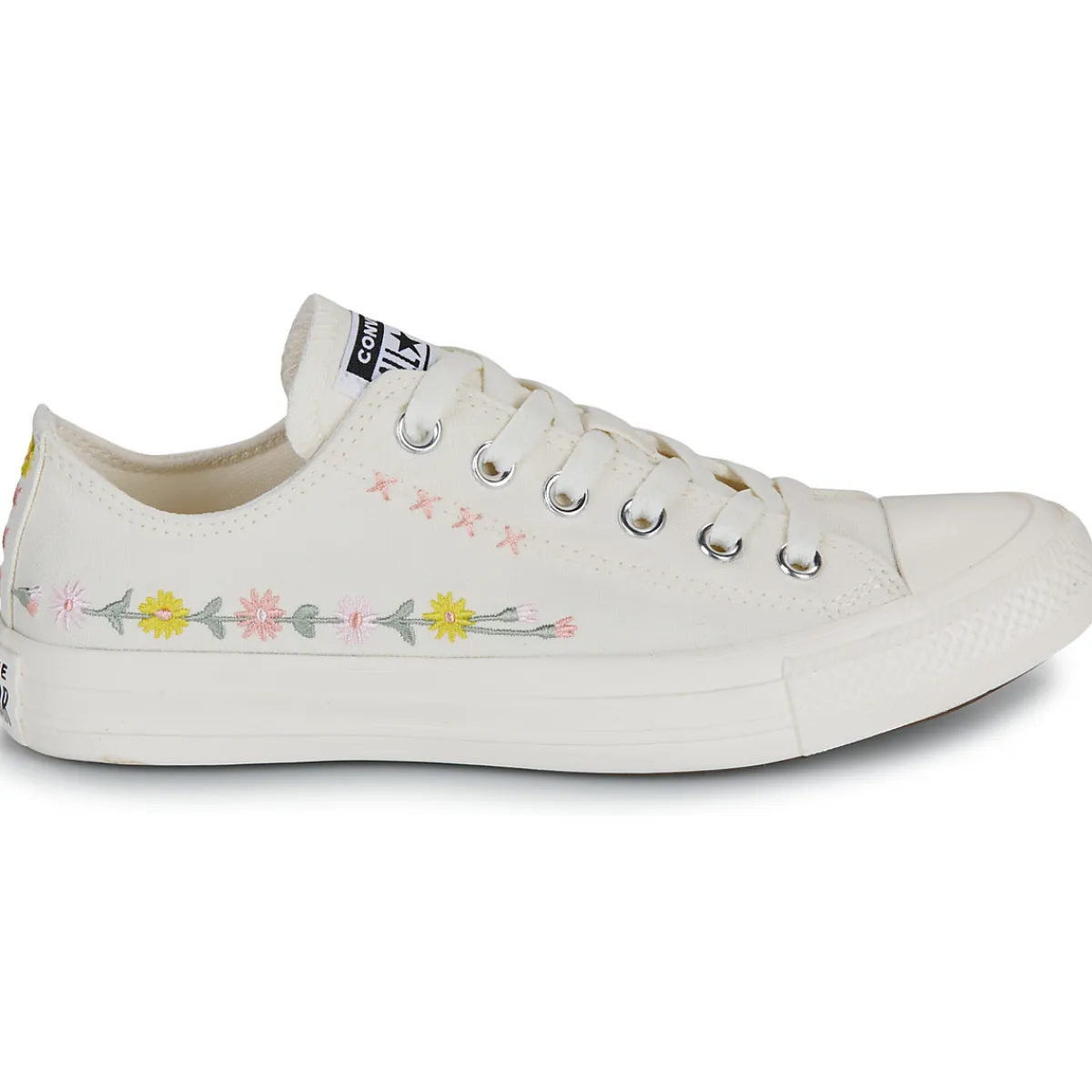 Sale Converse - CHUCK TAYLOR ALL STAR EMBROIDERED FLOWERS Beige