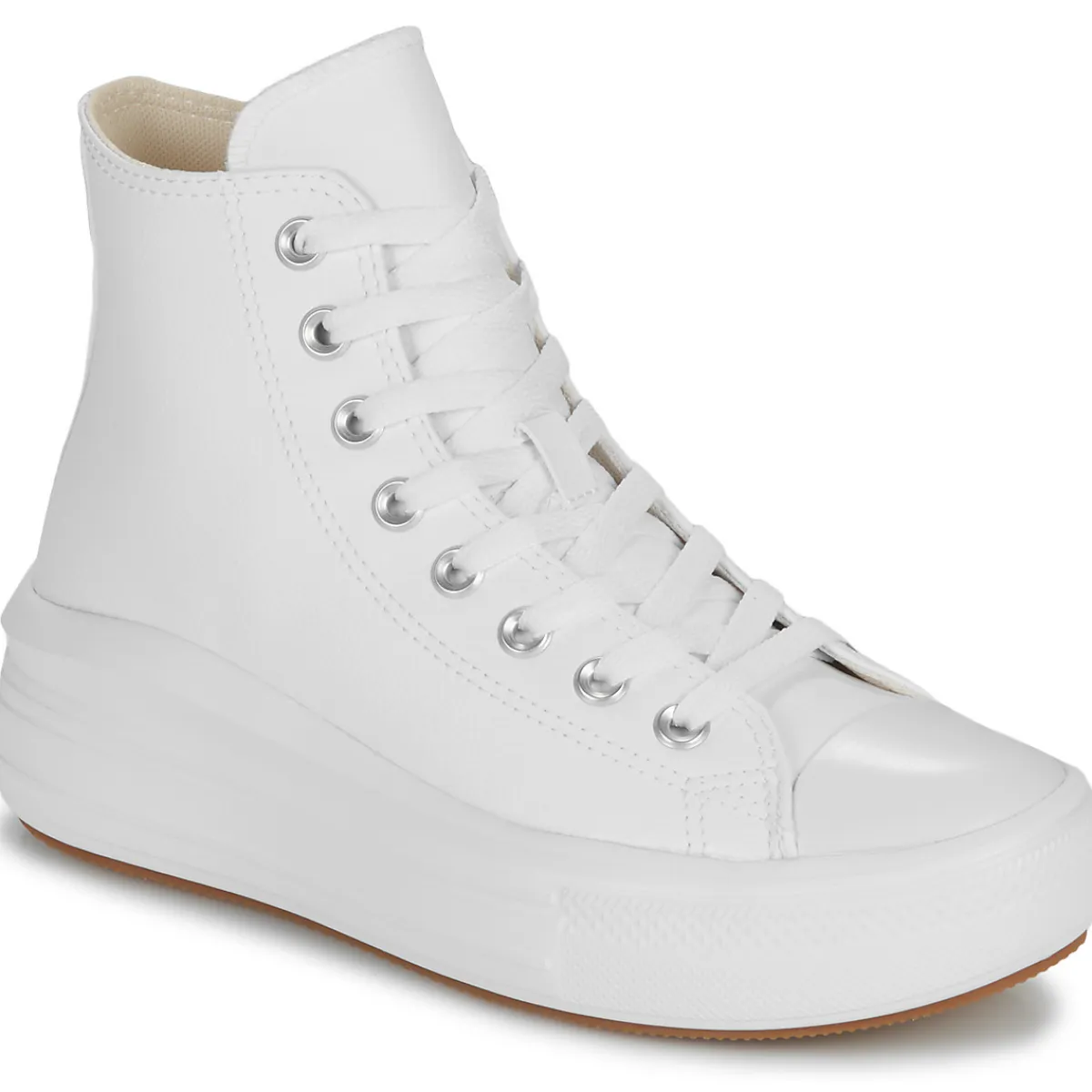 Best Converse - CHUCK TAYLOR ALL STAR MOVE PLATFORM LEATHER Blanc