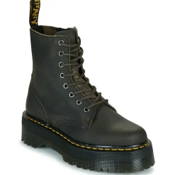 Online Dr. Martens - Jadon Charcoal Grey Burnished Waxy Pull Up Marron