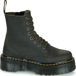 Online Dr. Martens - Jadon Charcoal Grey Burnished Waxy Pull Up Marron
