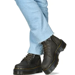 Online Dr. Martens - Jadon Charcoal Grey Burnished Waxy Pull Up Marron