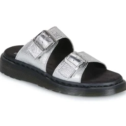 Online Dr. Martens - Josef Slide Silver Metallic Tumble Argenté