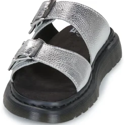Online Dr. Martens - Josef Slide Silver Metallic Tumble Argenté