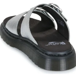 Online Dr. Martens - Josef Slide Silver Metallic Tumble Argenté