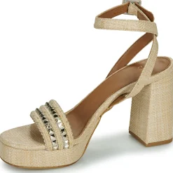 Clearance Exé Shoes - 619-ANCONA-RAFFIA--GOLD Beige