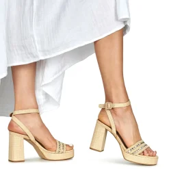 Clearance Exé Shoes - 619-ANCONA-RAFFIA--GOLD Beige