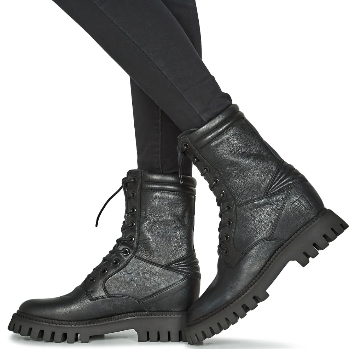 Best Freelance - LUCY COMBAT LACE UP BOOT Noir