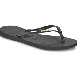 Best Havaianas - SLIM LOGO METALLIC Noir