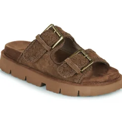 Clearance Mou - BIO SANDAL TWO BUCKLES MONOCHROME Marron