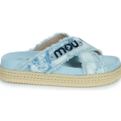 Best Mou - CRISS-CROSS ROPE SANDAL PAINTE Bleu