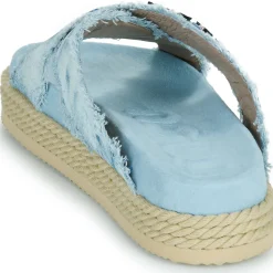 Best Mou - CRISS-CROSS ROPE SANDAL PAINTE Bleu