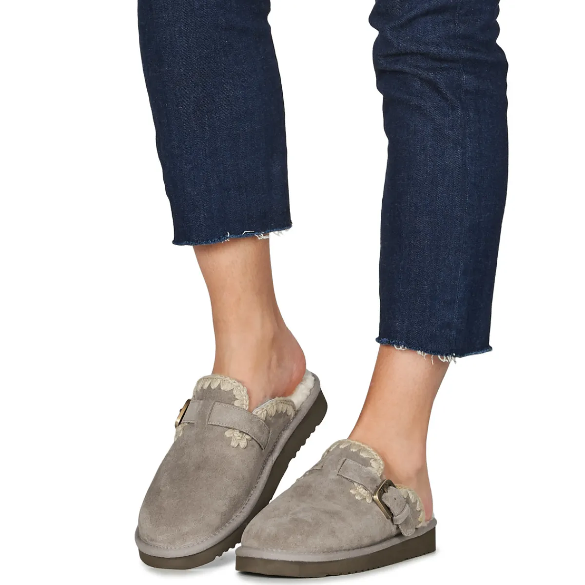 Best Mou - SUEDE SHEEPSKIN CLOG ESKIMO Gris