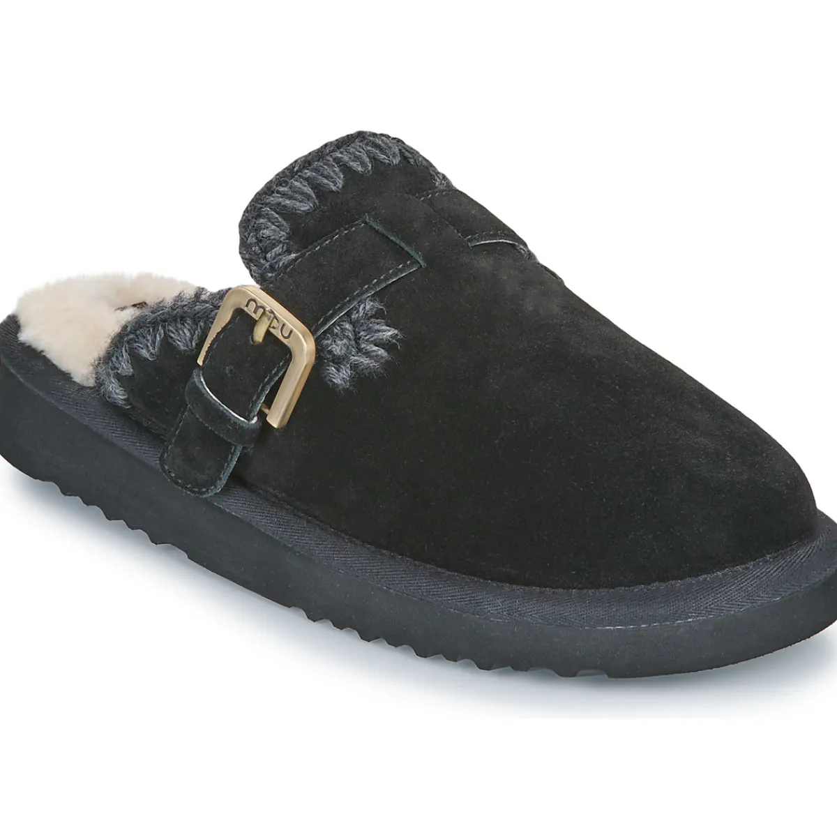 Discount Mou - SUEDE SHEEPSKIN CLOG ESKIMO Noir