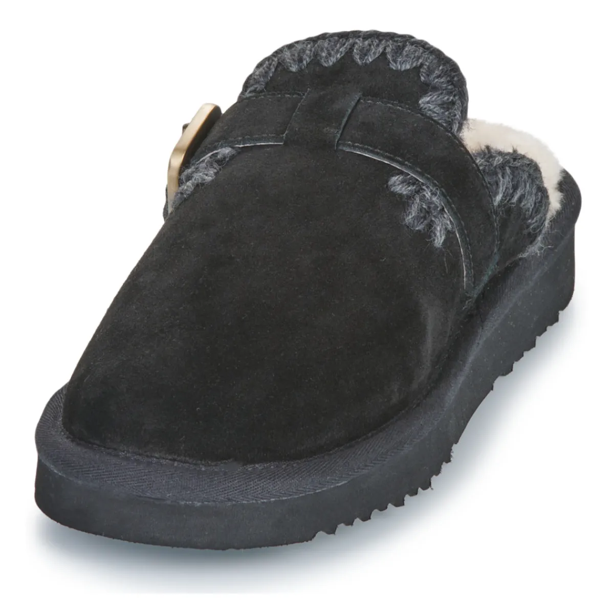 Discount Mou - SUEDE SHEEPSKIN CLOG ESKIMO Noir