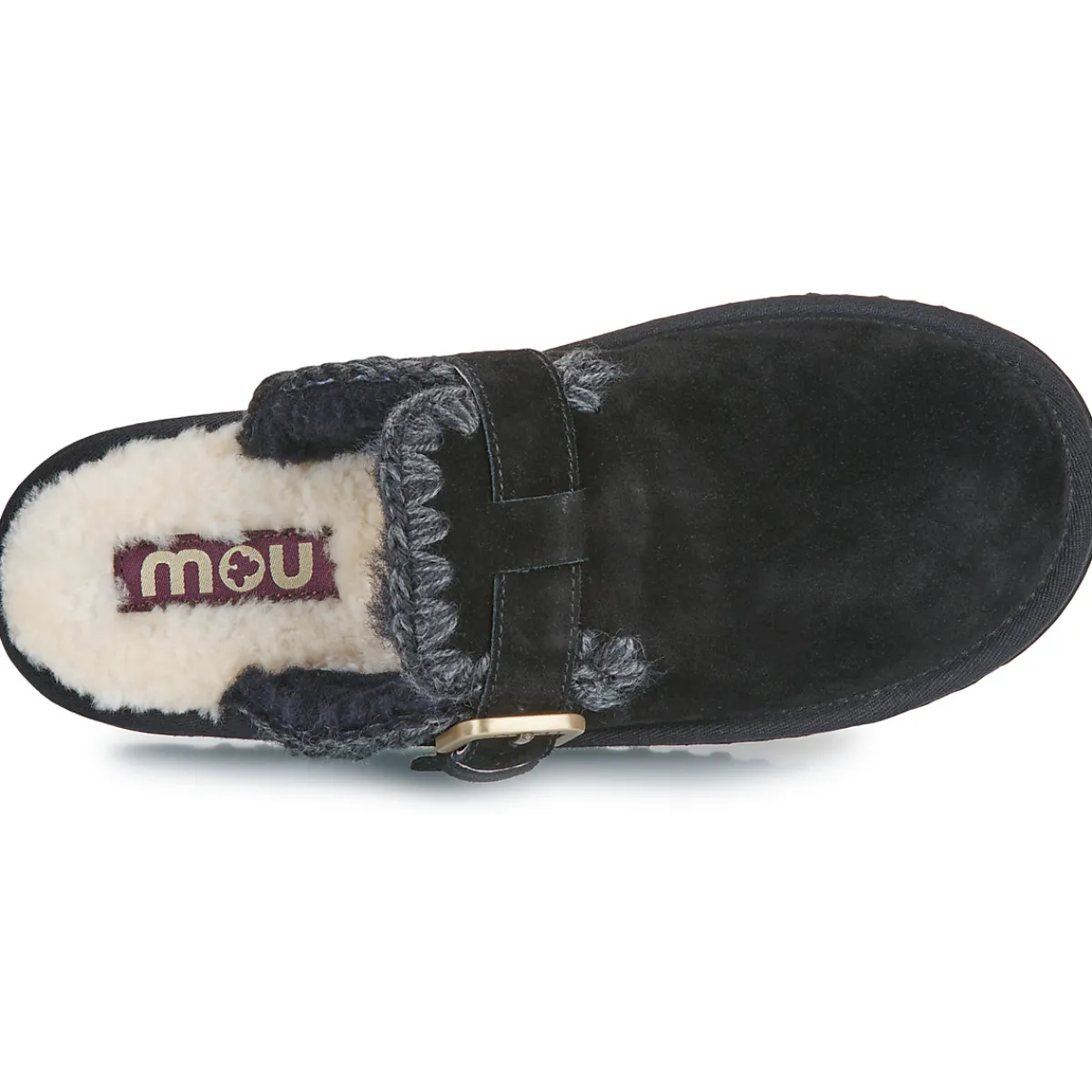 Discount Mou - SUEDE SHEEPSKIN CLOG ESKIMO Noir