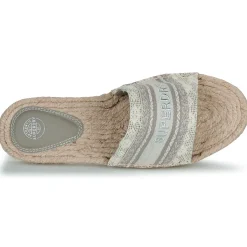 Clearance Superdry - Mules Compensées Style Espadrille En Toile Beige